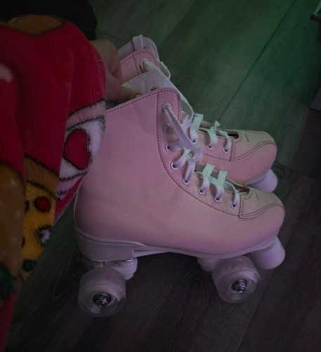 Girls pink white quad roller - girls,